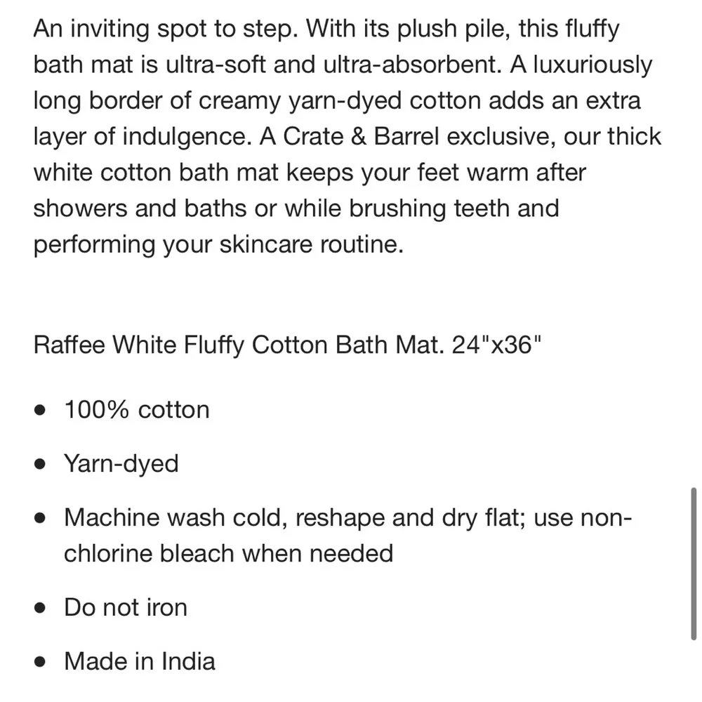 Crate and barrel bath rug 3 of them